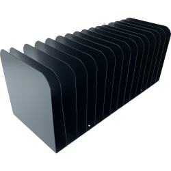 Huron 15-slot Vertical Message Rack - 15 Compartment(s) - Vertical - 6.5" Height x 16" Width x 16.3" Depth - Durable - Black - Steel - 1 Each