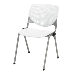 KFI Studios KOOL Stacking Chair, White/Silver