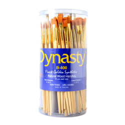 Dynasty Camel Hair Paint Brushes B-100, Assorted Sizes, Natural Bristle, Camel Hair, Multicolor, Pack Of 144