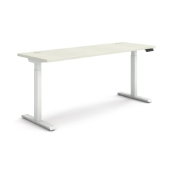 HON Coordinate 70"W Adjustable Height Standing Desk, 3-Stage Base, Silver Mesh/Designer White