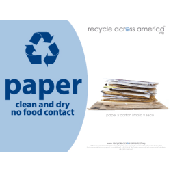 Recycle Across America Paper Standardized Recycling Labels, P-8511, 8 1/2" x 11", Light Blue