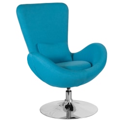 Flash Furniture Egg Side Fabric Reception Chair With Bowed Seat, Aqua Fabric