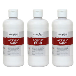Handy Art Acrylic Paints, 16 Oz, Titan White, Pack Of 3 Paints