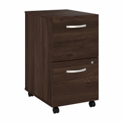 Bush® Business Furniture Hybrid 21"D Vertical 2-Drawer Mobile File Cabinet, Black Walnut, Standard Delivery