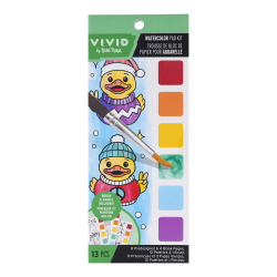 Vivid by Brea Reese Watercolor Dot Bookmark Pad Kit, Holiday Ducks, 3-1/4" x 8", Total Qty 1