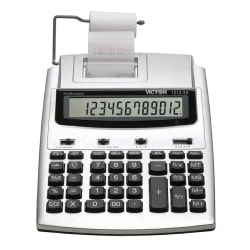 Victor® 1212-3A Printing Calculator With Antimicrobial Protection, Blue/Red Print, 2.7 Lines/Sec