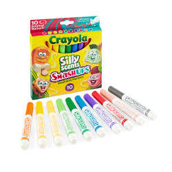 Crayola® Silly Scents Slim Scented Washable Markers, Broad Point, Assorted Colors, Pack Of 10 Markers