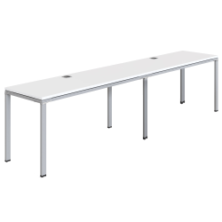 Boss Office Products Simple System Workstation Double Desks, 132" x 30", White
