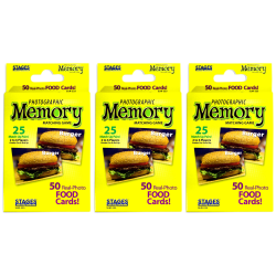 Stages Learning Materials Photographic Memory Matching Games, Food, Pack Of 3 Games