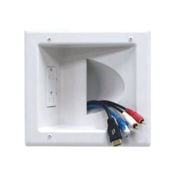 DataComm Recessed Low Voltage Media Plates - Flush mount wallplate - white