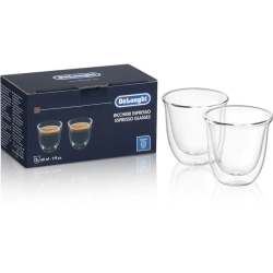 De'Longhi DeLonghi 2 Espresso Double Wall Glasses DLSC310  2.03 fl oz  Borosilicate Glass  Coffee  2 / Set