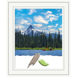 Amanti Art Craftsman White Wood Picture Frame, 21 x 25", Matted For 16" x 20"