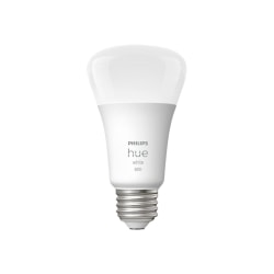 Philips Hue LED Light Bulb - 9.50 W - 60 W Incandescent Equivalent Wattage - 800 lm - A19 Size - White - Warm White Light Color - 25000 Hour - 4400.3°F (2426.8°C) Color Temperature