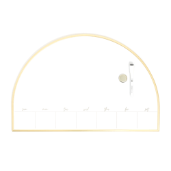 U Brands® Magnetic Weekly Planner Dry Erase Board, 23" W x 15"H, Gold Metal Arch Frame