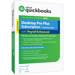 Intuit® QuickBooks® Desktop Pro Plus With Enhanced Payroll 2021, For Windows®, Disc/Download