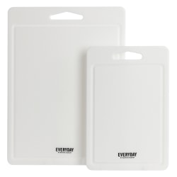 Martha Stewart Everyday Fayer Polypropylene Cutting Board Set, White, Set Of 2 Cutting Boards