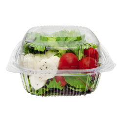 Stalk Market Compostable PLA Cold Food Containers, 6" x 6" x 3.5", Clear, Pack of 240