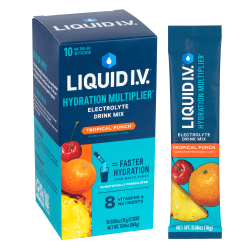 Liquid IV Energy Tropical Punch Drink Mix, 0.56 Oz, Total Qty 10