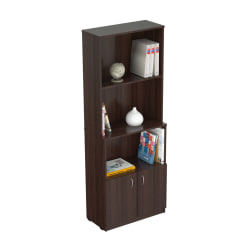 Inval 63"H Bookcase With Storage Area, Espresso-Wengue