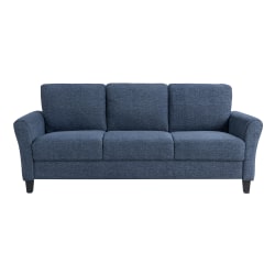 Lifestyle Solutions Winslow Sofa With Rolled Arms, 32-3/4"H x 80-1/3"W x 31-1/2"D, Blue