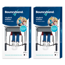 Bouncyband Bouncybands For Desk, Black, Set Of 2 Bands