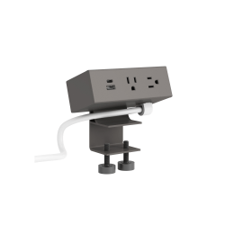 HON Dean 2-Outlet Power Module With Worksurface Clamp, 10', Storm