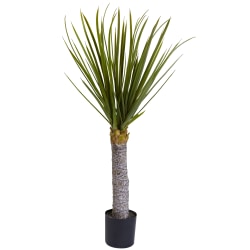 Nearly Natural 3'H Plastic Yucca Tree With Pot, Green