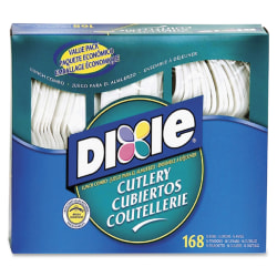 Dixie Heavyweight Disposable Forks, Knives & Spoons Combo Boxes by GP Pro - Cutlery Set - 56x Spoon - CM168CT