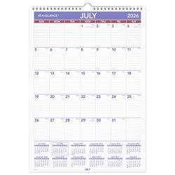 AT-A-GLANCE® Academic 2026-2027 Monthly Wall Calendar, Medium, 12" x 17"