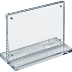 Azar Displays Acrylic Horizontal Slim Deluxe Block Frame, 7"W x 5"H x 3"D, Clear