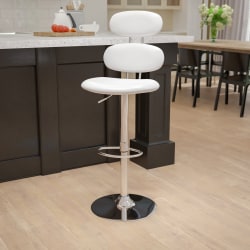 Flash Furniture Contemporary Vinyl Adjustable Height Bar Stool With Ellipse Back, White