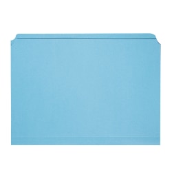 SKILCRAFT® Straight-Cut Color File Folders, Letter Size, 30% Recycled, Blue, Box Of 100