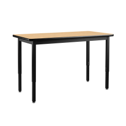 National Public Seating Heavy Duty Height-Adjustable Steel Table, 37-1/4"H x 72"W x 24"D, Fusion Maple/Black