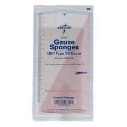 Medline Woven Sterile Gauze Sponges, 8" x 4", White, Pack Of 1,000