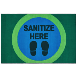 Carpets for Kids® KID$Value Rugs™ Sanitize Here Activity Rug, 4' x 6' , Blue