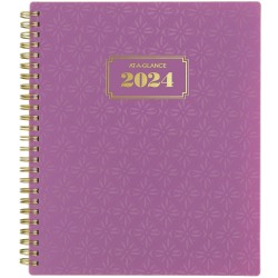 2024-2025 AT-A-GLANCE® BADGE 13-Month Weekly/Monthly Planner, 7" x 8-3/4", Purple UV Tile, January 2024 To January 2025, 1675T-805