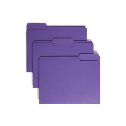 Smead® Color File Folders, Letter Size, 1/3 Cut, Purple, Box Of 100