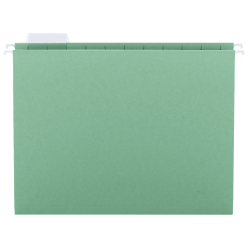 Smead® Hanging File Folders, 1/5-Cut Adjustable Tab, Letter Size, Bright Green, Box Of 25