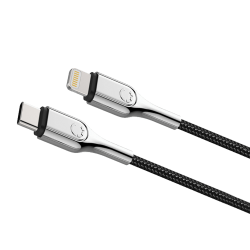 Cygnett Armored Lightning To USB-C Charge & Sync Cable, Black, CY2799PCCCL