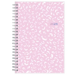 2024 Blue Sky™ Marks Lilac Clear Weekly/Monthly Planning Calendar, 5" x 8", Pink, January to December