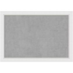 Amanti Art Magnetic Bulletin Board, Aluminum/Steel, 40" x 28", Blanco White Wood Frame