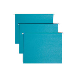 Smead® Hanging File Folders, 1/5-Cut Adjustable Tab, Letter Size, Teal, Box Of 25