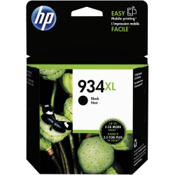 HP 934XL Black High-Yield Ink Cartridge, C2P23AN