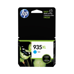 HP 935XL Cyan High-Yield Ink Cartridge, C2P24AN
