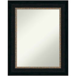 Amanti Art Non-Beveled Rectangle Framed Bathroom Wall Mirror, 30-1/2" x 24-1/2", Paragon Bronze