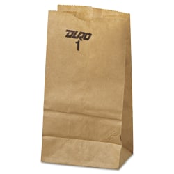 General #1 Paper Grocery Bags, 6 7/8"H x 3 1/2"W x 2 3/8"D, 30 Lb, Kraft, Pack Of 500 Bags