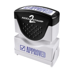 AccuStamp2 Approved Stamp, Shutter Pre-Inked One-Color APPROVED Stamp, 1/2" x 1-5/8" Impression, Blue Ink