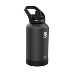 Takeya Actives Vacuum Insulated Stainless Steel Water Bottle With Spout Lid, 64 Oz, Onyx