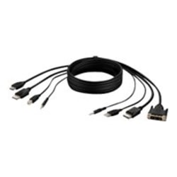 Belkin Dual DVI to HDMI and DP to DP + USB A/B + Audio Passive Combo KVM - 6 ft KVM Cable for Keyboard/Mouse, Audio/Video Device, Computer, Server, KVM Switch