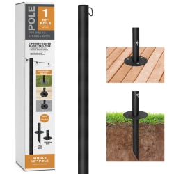 Global Outdoor String Light Pole, 10’, Black